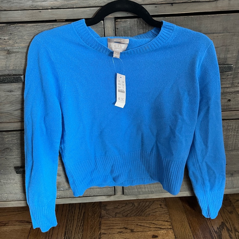 COPY - Jcrew Cropped Cashmere Crewneck Sweater - Blue